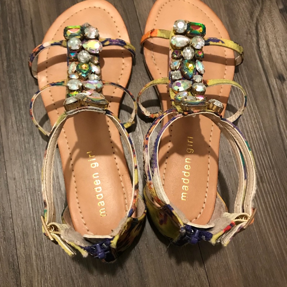 Madden Girl Jeweled Floral Gladiator Sandals